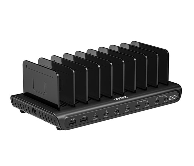 Unitek Stacja ładująca  240W 10-portowa 8x usb-c 2x usb-a - 1455240 - zdjęcie
